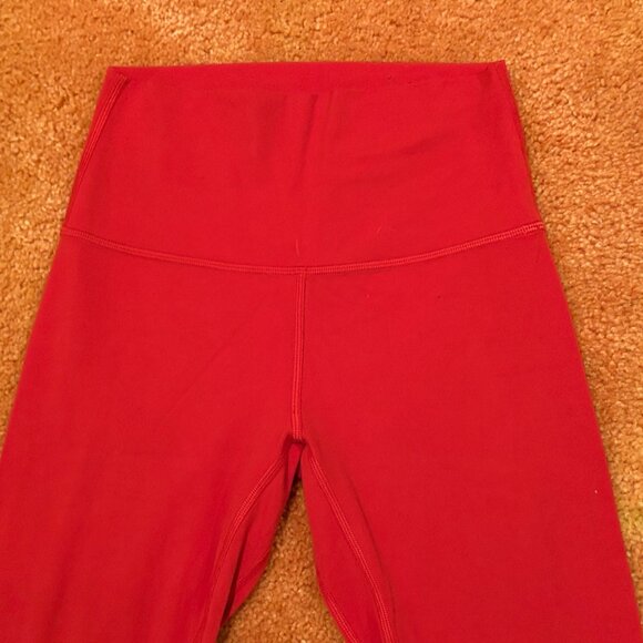 Like New Lululemon Align Crop 21" High-Rise Leggings Dark Red Nulu Yoga Pants 4 - Picture 3 of 8